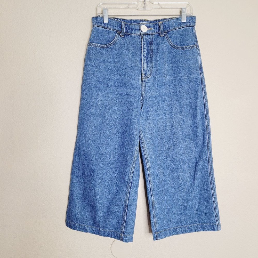 Whimsy + Row Light Blue Wide Leg Cropped Jeans - Picture 2 of 7